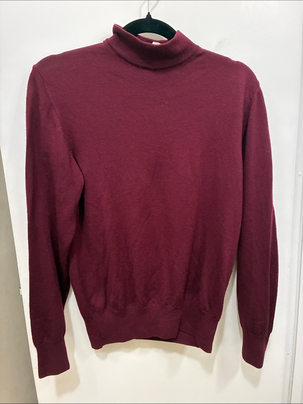 RARE Vintage 70s 80s Bloomingdales Cashmere Burgundy Turtleneck Sweater